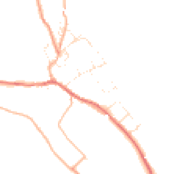 Daytime road noise heatmap for DT2 0DR