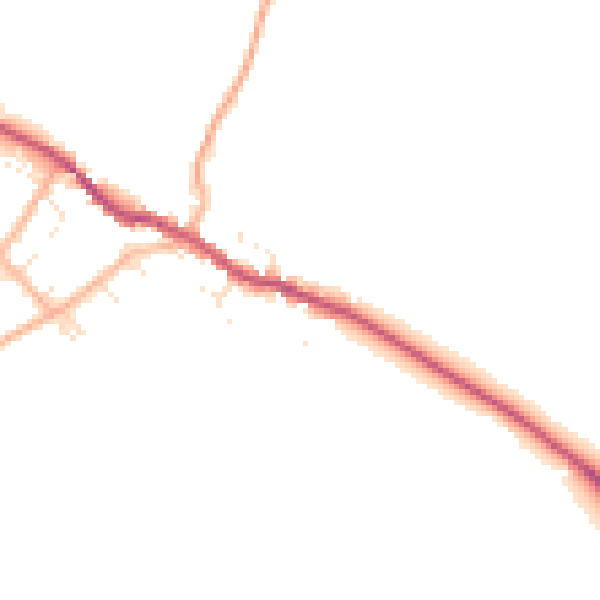 Daytime road noise heatmap for DT2 8ES