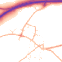 Daytime road noise heatmap for DT2 8SJ