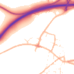 Daytime road noise heatmap for DT2 8TD