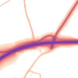 Daytime road noise heatmap for DT2 8TG