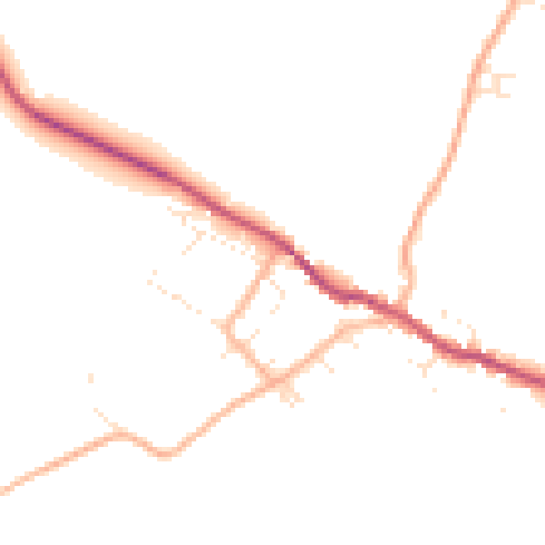 Daytime road noise heatmap for DT2 8UJ