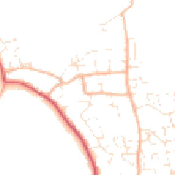 Daytime road noise heatmap for DT3 4AR