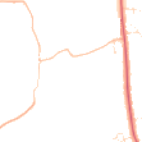 Daytime road noise heatmap for DT3 4BL
