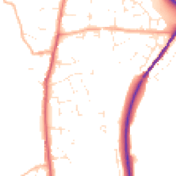 Daytime road noise heatmap for DT3 5RA