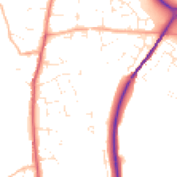 Daytime road noise heatmap for DT3 5RB
