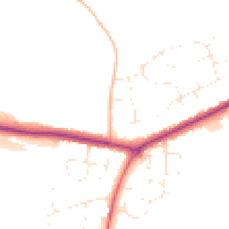 Daytime road noise heatmap for DT3 6NH