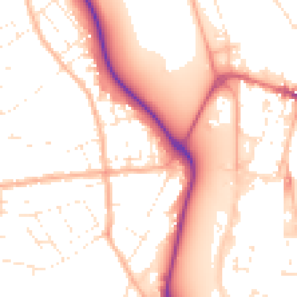 Daytime road noise heatmap for DT4 0AJ
