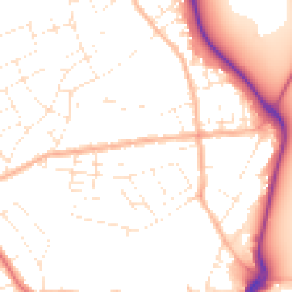 Daytime road noise heatmap for DT4 0AQ