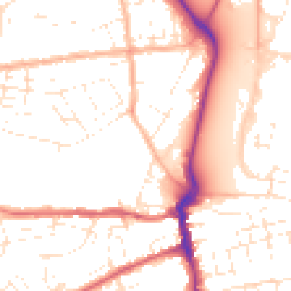 Daytime road noise heatmap for DT4 0AY