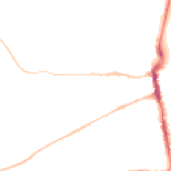Night-time road noise heatmap for DT4 0DL