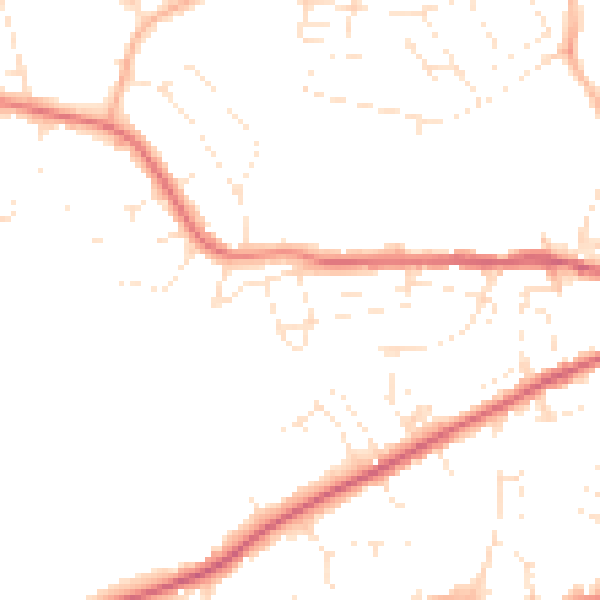 Daytime road noise heatmap for DT4 0DP
