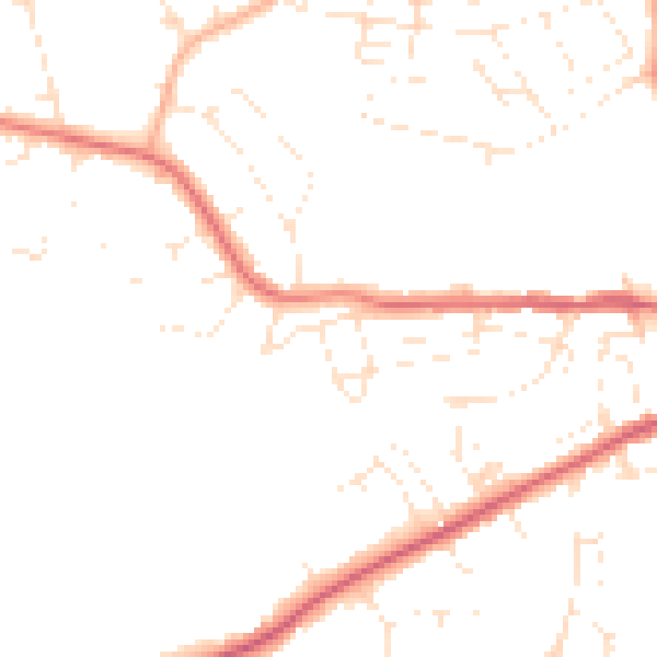 Daytime road noise heatmap for DT4 0DR