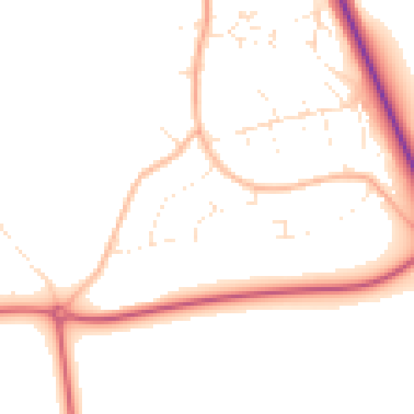 Daytime road noise heatmap for DT4 0EP