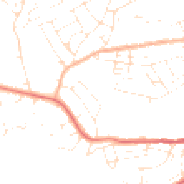 Daytime road noise heatmap for DT4 0NP