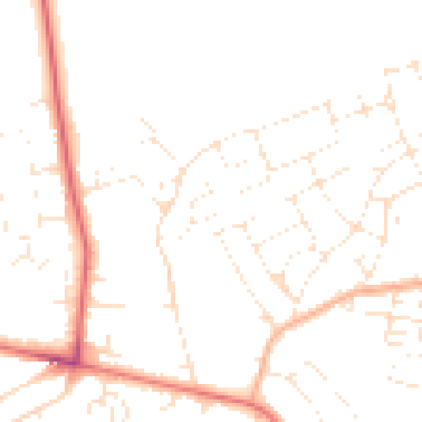 Daytime road noise heatmap for DT4 0QA