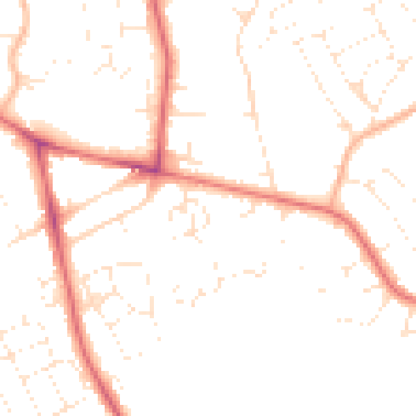 Daytime road noise heatmap for DT4 0TT