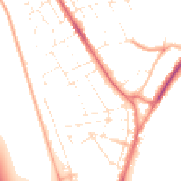 Daytime road noise heatmap for DT4 7FG