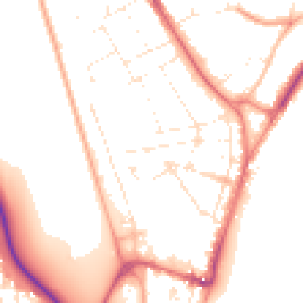 Daytime road noise heatmap for DT4 7JN