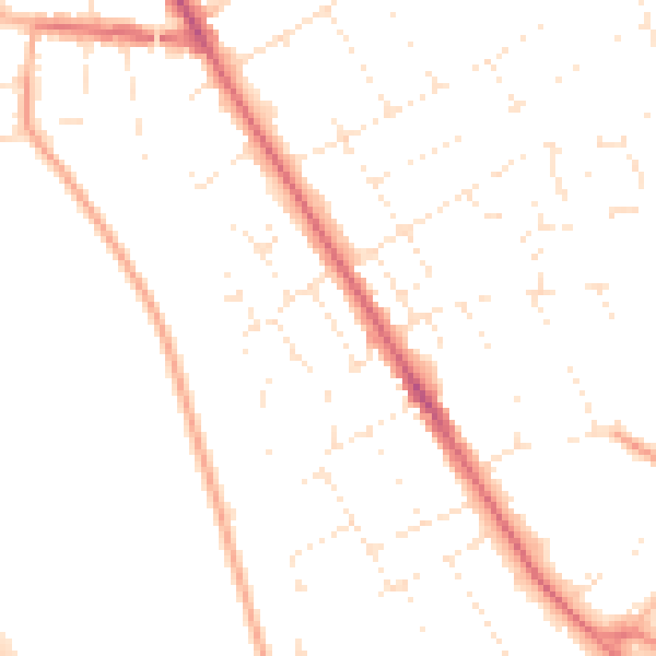 Daytime road noise heatmap for DT4 7LX