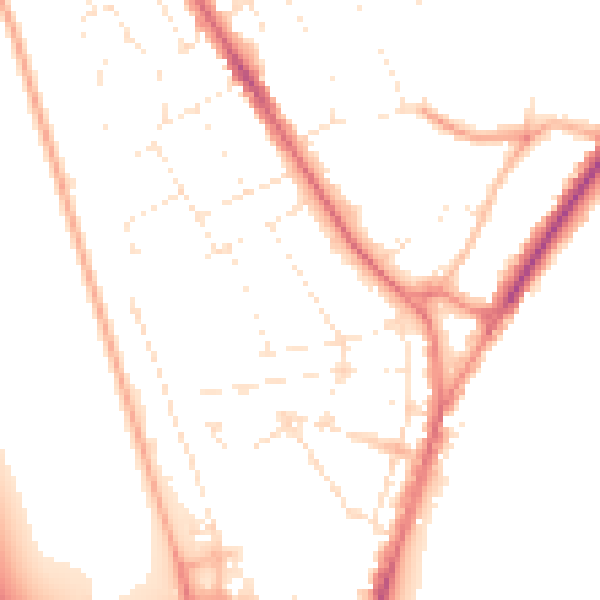 Daytime road noise heatmap for DT4 7PS