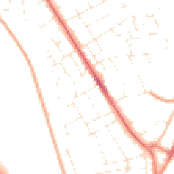 Daytime road noise heatmap for DT4 7QH