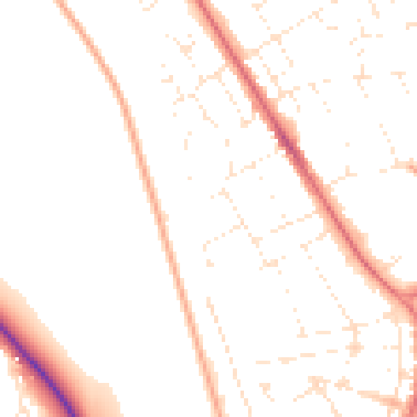 Daytime road noise heatmap for DT4 7QW