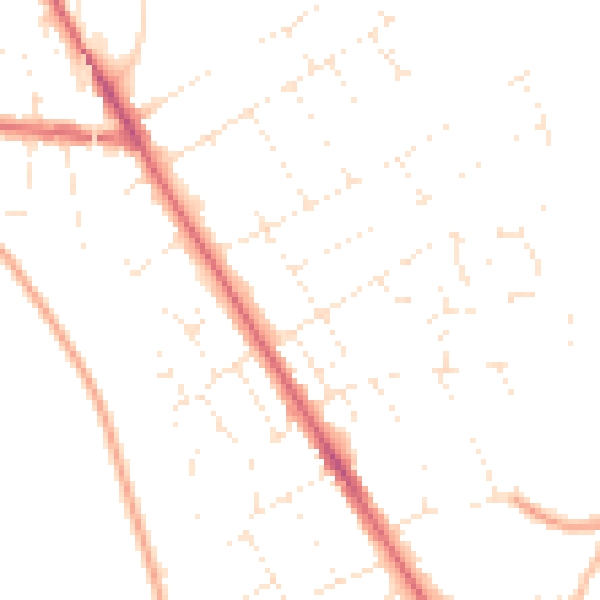 Daytime road noise heatmap for DT4 7RD