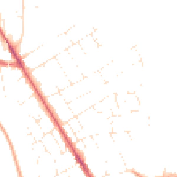 Daytime road noise heatmap for DT4 7RF