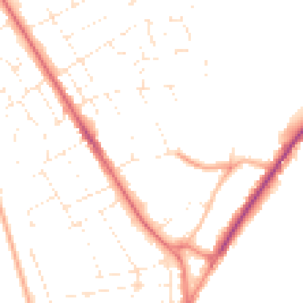 Daytime road noise heatmap for DT4 7TN