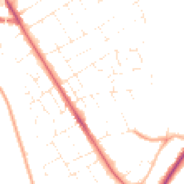 Daytime road noise heatmap for DT4 7TT
