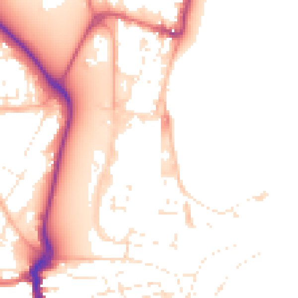 Daytime road noise heatmap for DT4 8EW