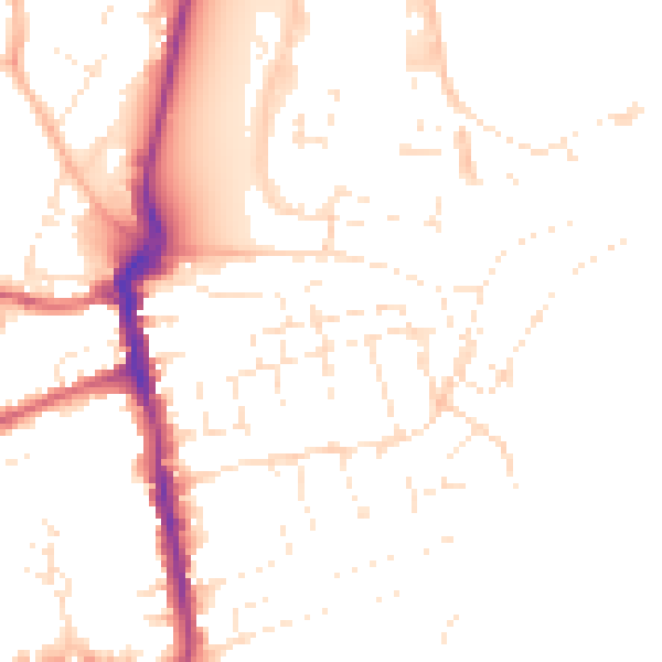 Daytime road noise heatmap for DT4 8JY