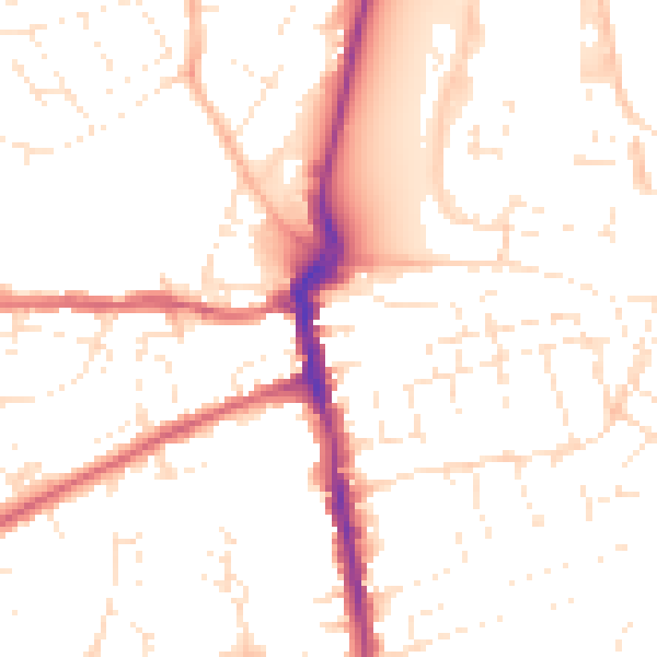Daytime road noise heatmap for DT4 8LA