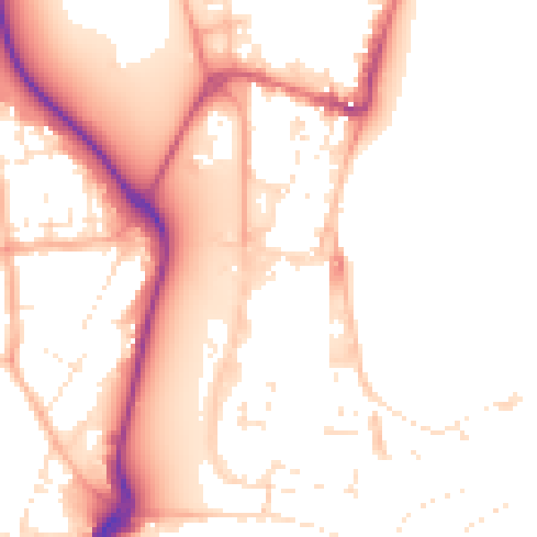 Daytime road noise heatmap for DT4 8NW