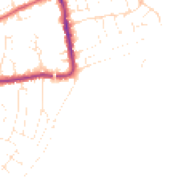 Daytime road noise heatmap for DT4 8RX