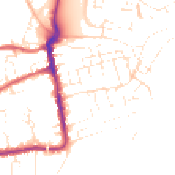 Daytime road noise heatmap for DT4 8SJ