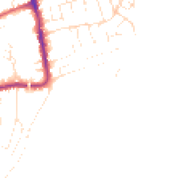 Daytime road noise heatmap for DT4 8SN
