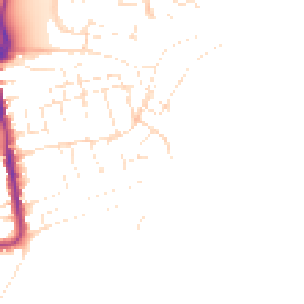Daytime road noise heatmap for DT4 8SW