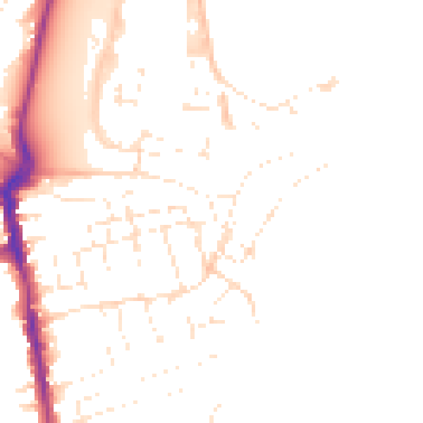 Daytime road noise heatmap for DT4 8TS