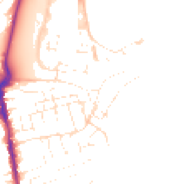 Daytime road noise heatmap for DT4 8TT