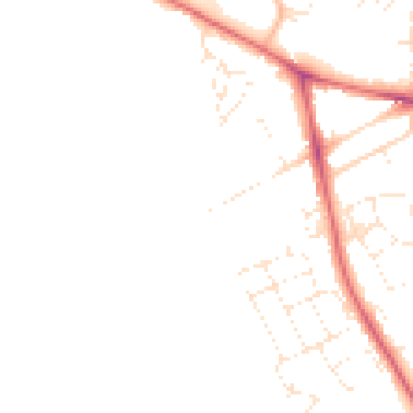 Daytime road noise heatmap for DT4 9DN
