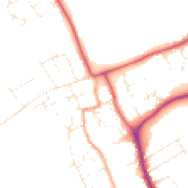 Daytime road noise heatmap for DT4 9EZ