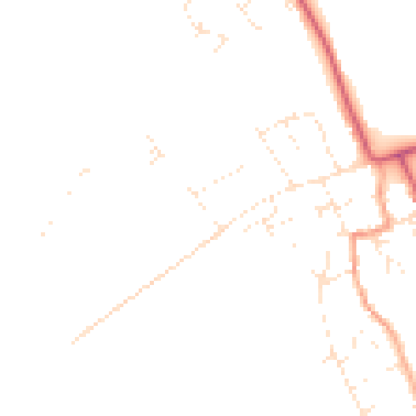Daytime road noise heatmap for DT4 9HW