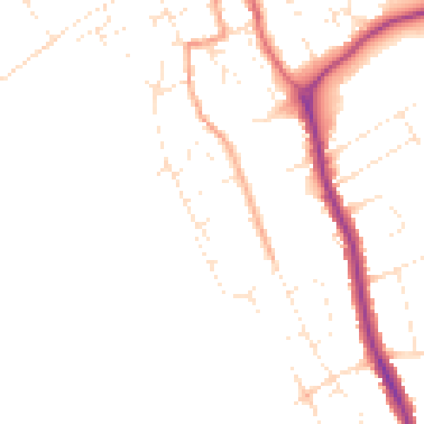 Daytime road noise heatmap for DT4 9NN