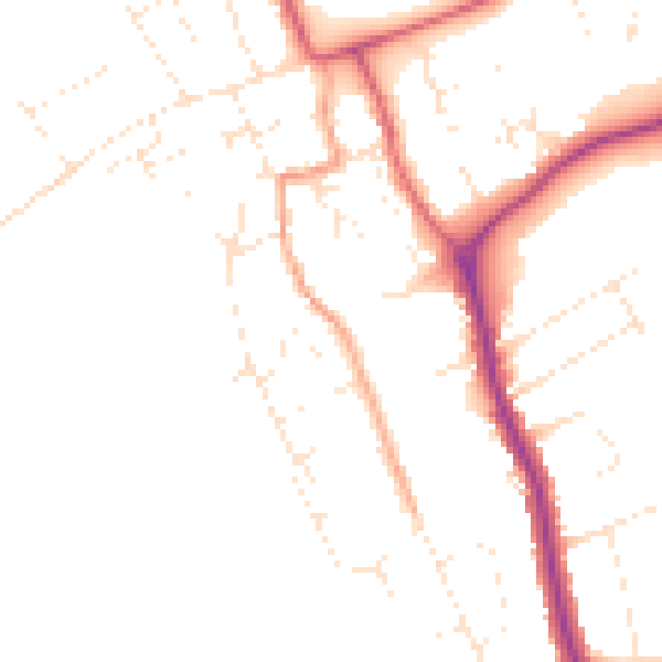 Daytime road noise heatmap for DT4 9NX