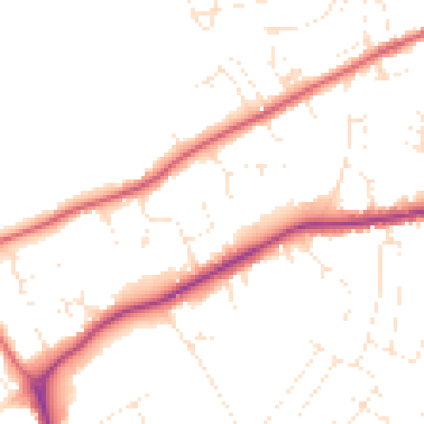 Daytime road noise heatmap for DT4 9RQ