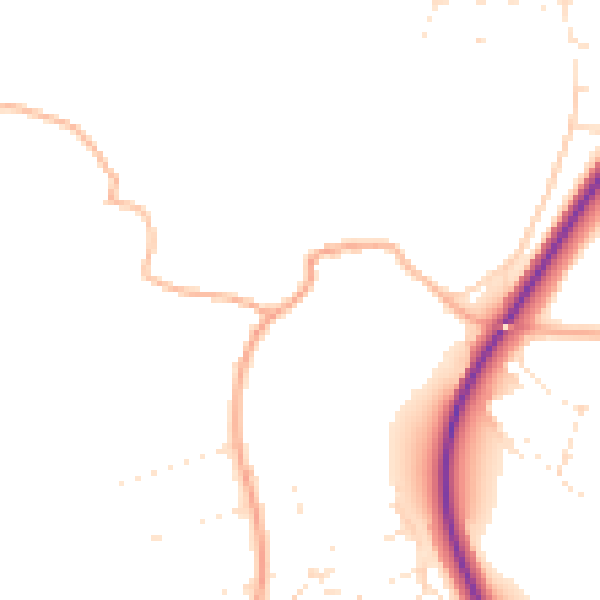 Daytime road noise heatmap for DT4 9RU
