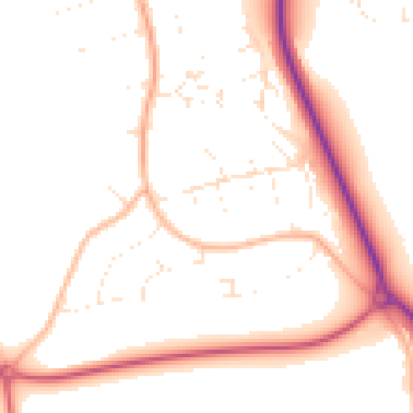 Daytime road noise heatmap for DT4 9SG