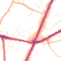 Daytime road noise heatmap for DT6 3BQ